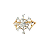 18k Yellow Gold and Diamond Fancy Ring in size 5.5 and total gold weight of 2.71g